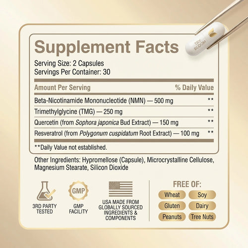 Try Bloom NMN Supplement (60 Capsules) – 1000 mg